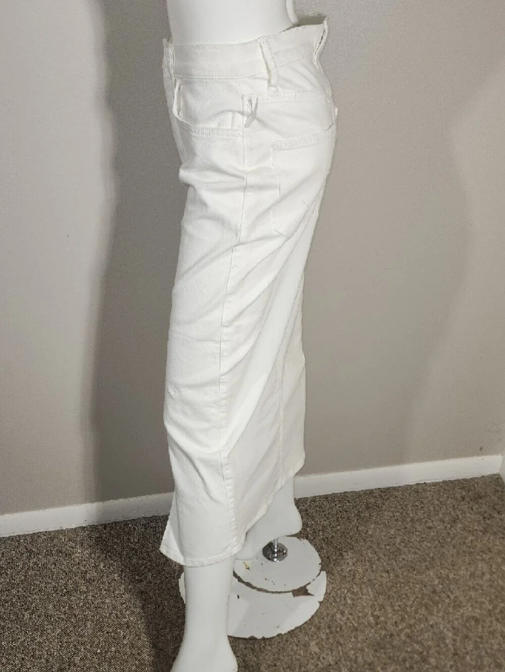 Hudson Jeans White Maxi Skirt with Front Slit